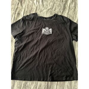 Womens black‎ cropped top Lauren active size 1X